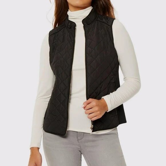 Christopher Banks  Women's Black Quilted Vest Large - Picture 1 of 6